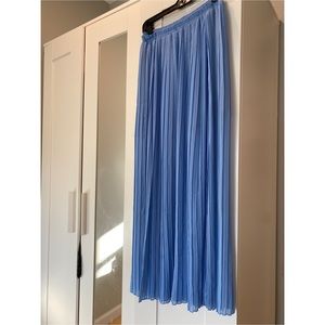 Zara Blue Pleated Maxi Skirt